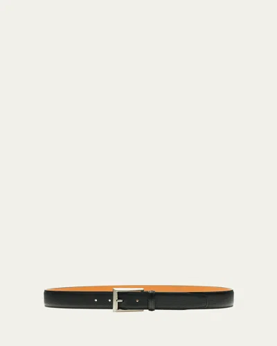 Magnanni Men's Rocas Pebbled Leather Belt In Black