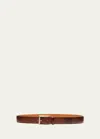 Magnanni Men's Rocas Pebbled Leather Belt In Cognac