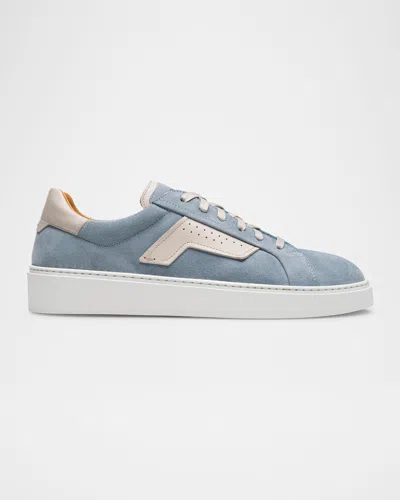 Magnanni Men's Phoenix Suede Low-top Sneakers In Sky Blue Suede