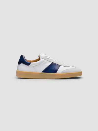 Magnanni Men's Primera Leather Low-top Sneakers In White And Navy