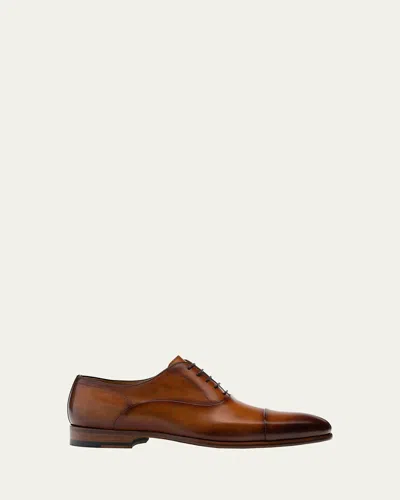 Magnanni Men's Harlan Rubber Sole Leather Derby Shoes In Curi