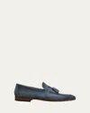 Magnanni Men's Seneca Ii Suede Tassel Loafers In Sky Blue