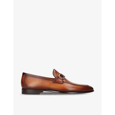 Magnanni Leather Buckle Loafers In Tan
