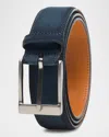 Magnanni Men's Telante Suede Leather Belt In Navy