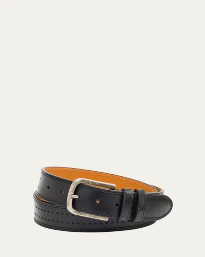 Magnanni Men's Wayne Perforated Leather Belt In Black