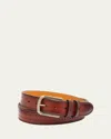 Magnanni Men's Wayne Perforated Leather Belt In Cognac