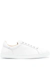 MAGNANNI MEN'S WHITE LEATHER SNEAKERS WITH FLATFORM SOLE