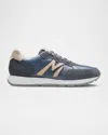 Magnanni Men's Yoki Leather And Suede Runner Sneakers In Navy