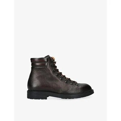 Magnanni Mens Grain Leather Hiker Boots Dark Brown Eur 41.5 / 7.5 Uk