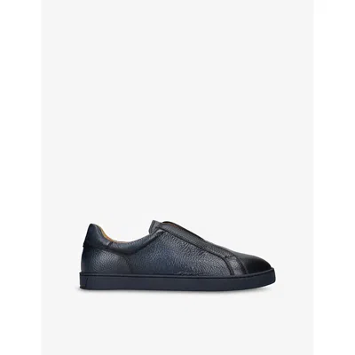 Magnanni Mens Navy Cowes Laceless Leather Low-top Trainers Eur 44 / 10 Uk