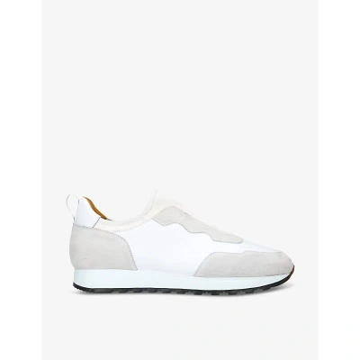 Magnanni Mens White Murgon Mica No-lace Leather Low-top Trainers