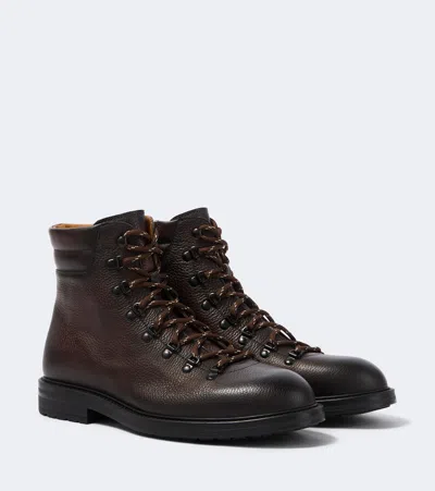 Magnanni Montana X Leather Lace-up Boots In Brown