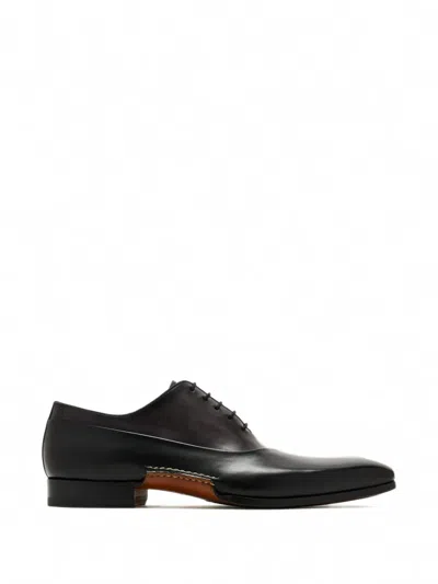 Magnanni Panelled Leather Lace-up Shoes In Black