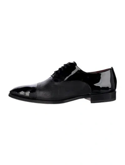 Pre-owned Magnanni Patent Leather Oxfords In Black
