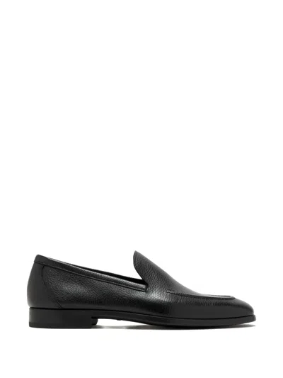 Magnanni Pebbled-leather Loafers In Black