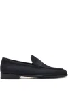 Magnanni Penny Leather Loafers In Black