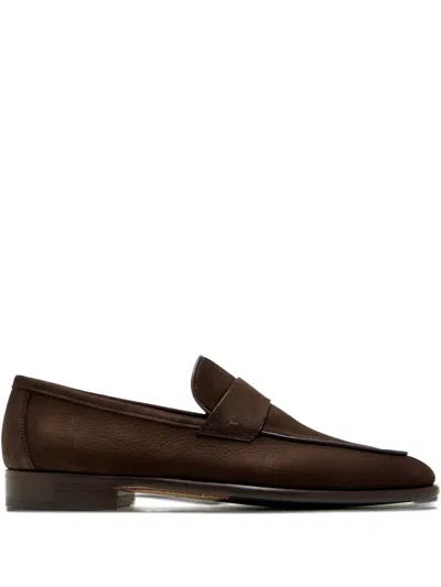 Magnanni Penny Leather Loafers In Brown