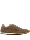 Magnanni Perforated Suede Sneakers In Brown
