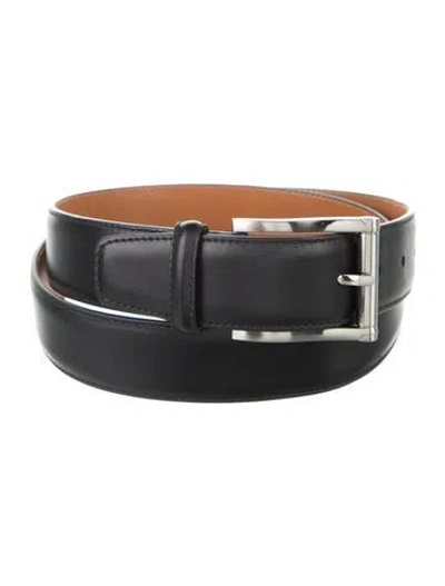 Pre-owned Magnanni Skinny Leather Belt In Black