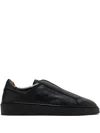 Magnanni Slip-on Leather Sneakers In Black