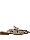Magnanni Snake-embossed Slip-on Mules In Neutral