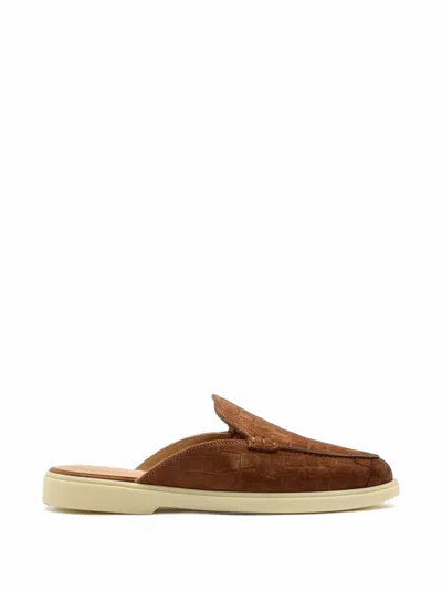 Magnanni Sofia Crocodile-effect Suede Loafers In Multi