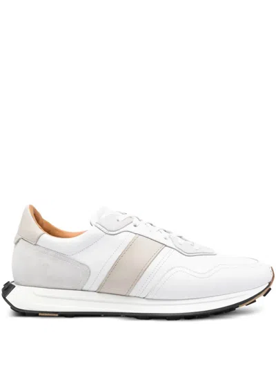 Magnanni Stripe Lace-up Sneakers In White