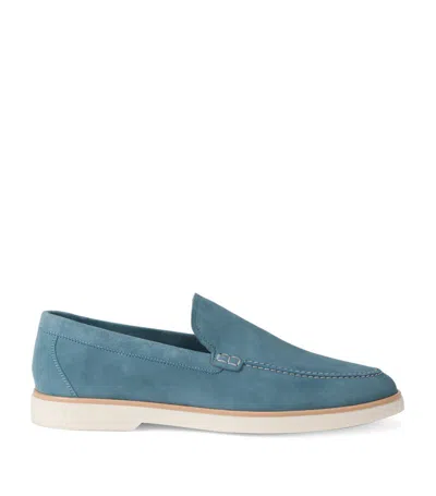 Magnanni Suede Altea Loafers In Pale Blue