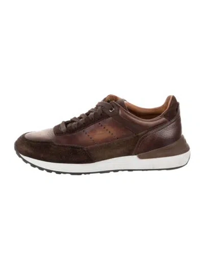 Pre-owned Magnanni Suede Athletic Sneakers In Brown