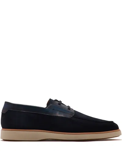 Magnanni Suede Boat Shoes In Blue