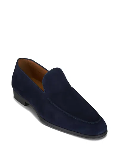 Magnanni Suede Casual Loafers In Blue