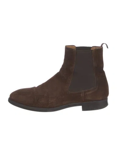 Pre-owned Magnanni Suede Chelsea Boots In Brown