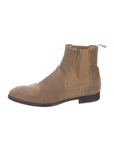 Pre-owned Magnanni Suede Chelsea Boots In Brown