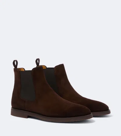 Magnanni Suede Chelsea Boots In Brown