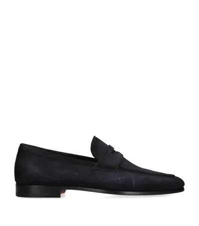 Magnanni Suede Diezma Loafers In Blue