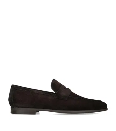 Magnanni Suede Diezma Loafers In Brown