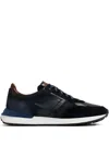 Magnanni Suede Leather-panel Sneakers In Blue