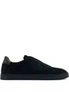 Magnanni Suede Leather Slip-on Sneakers In Blue