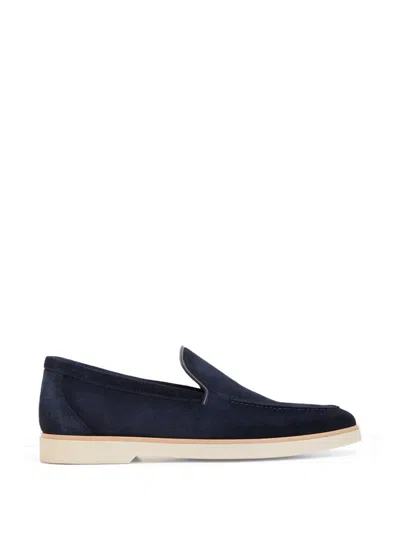 Magnanni Suede Loafers In Blue
