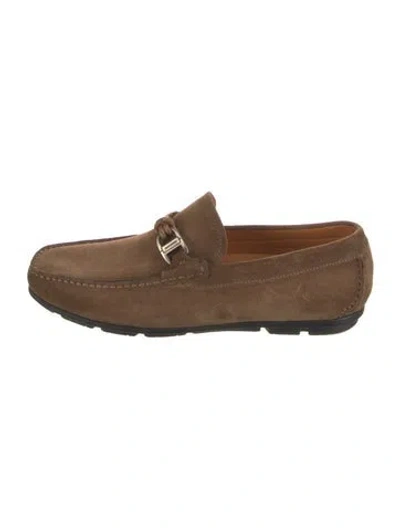 Pre-owned Magnanni Suede Loafers In Brown