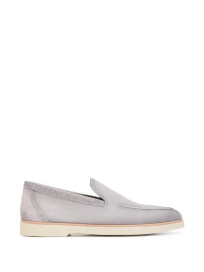 Magnanni Suede Loafers In Gray