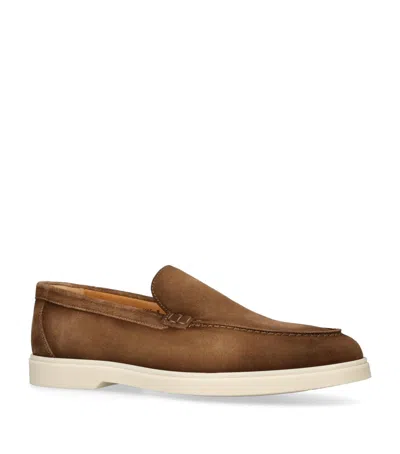 Magnanni Mens Mid Brown Paraiso Slip-on Suede Loafers