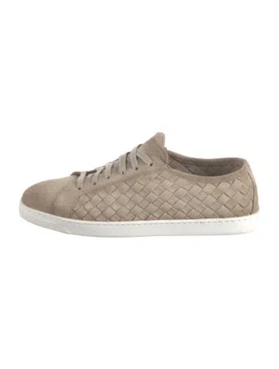 Pre-owned Magnanni Suede Patterned Sneakers In Neutrals
