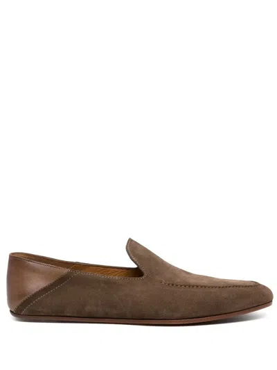 Magnanni Suede Slip-on Loafers In Brown