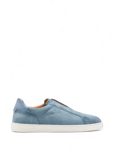Magnanni Suede Slip-on Sneakers In Blue