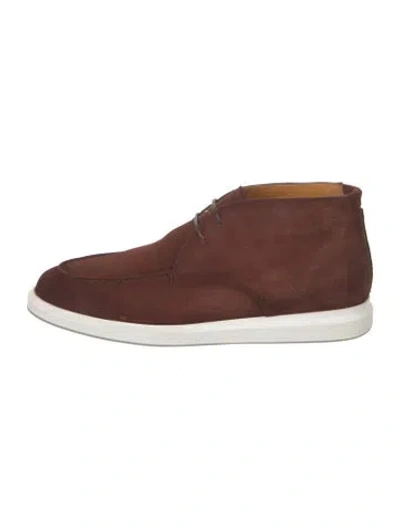 Pre-owned Magnanni Suede Sneakers In Brown