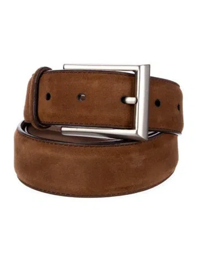 Pre-owned Magnanni Suede Waist Belt In Brown