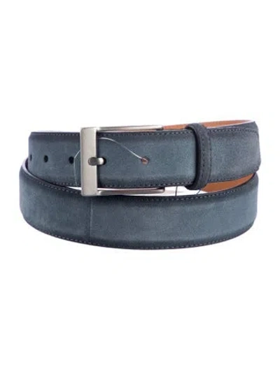 Pre-owned Magnanni Suede Waist Belt W/ Tags In Blue