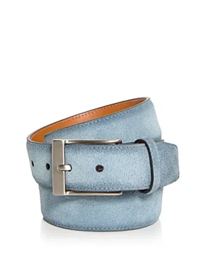 Magnanni Telante Suede & Leather Belt In Light Blue