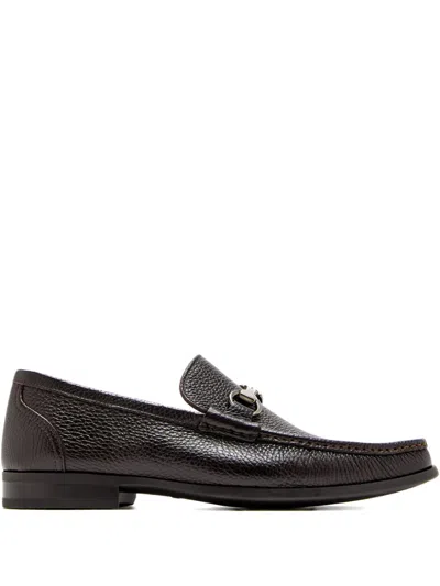 Magnanni Textured Hardware Loafers In Brown